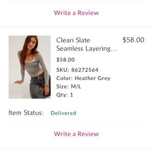 Free People Clean Slate Heather Grey Seamless Layering Top in M/L